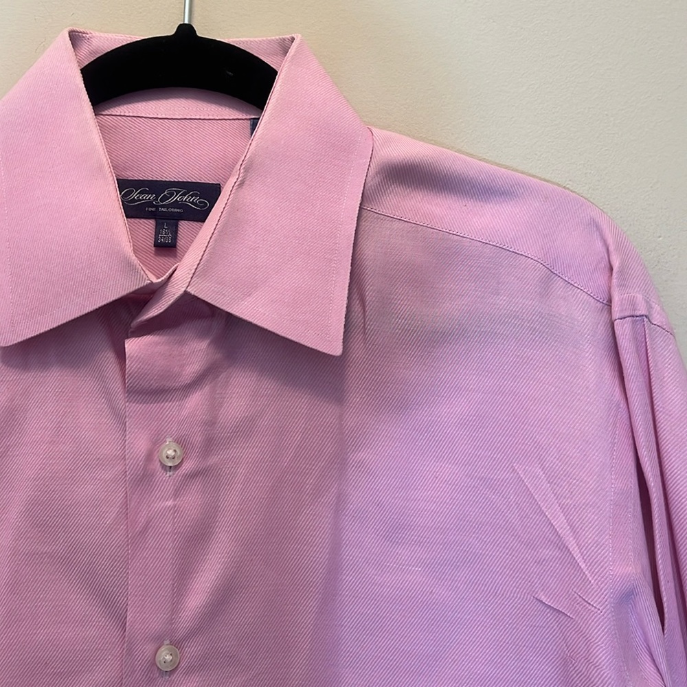 Sean John Fine Tailoring Pink Cuffed Dress Shirt Neck 16.5 Sleeve 34/35 Size L